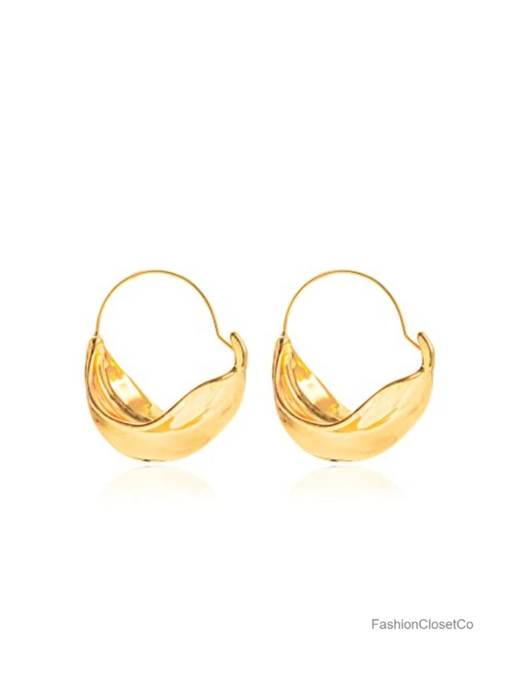 18K Gold Plated Fulani Swirl Drop Dangle Earrings Chunky Hoop
